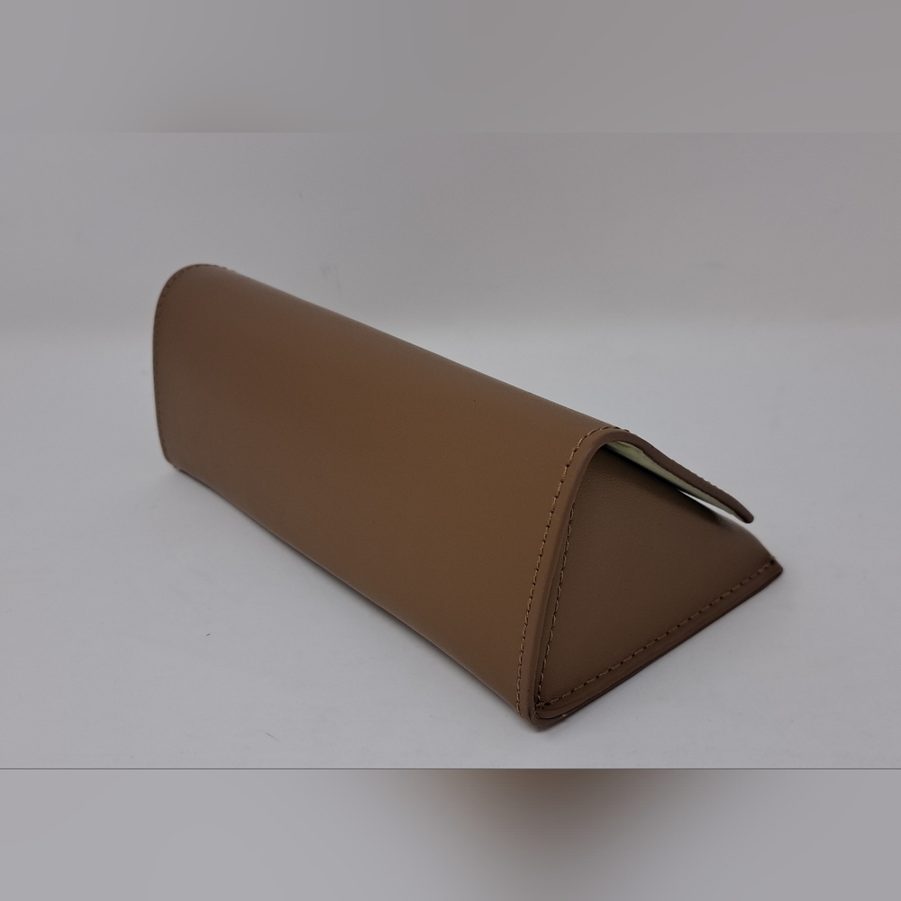 NWOT Burberry Sunglasses Case XL Brown Leather Authentic 7" x 2.5" x 3.5" - Picture 6 of 14
